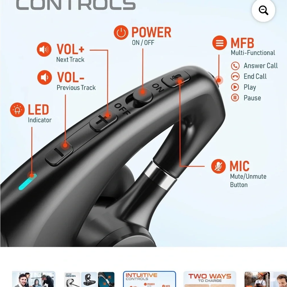 95X Executive Bluetooth Headset in Black